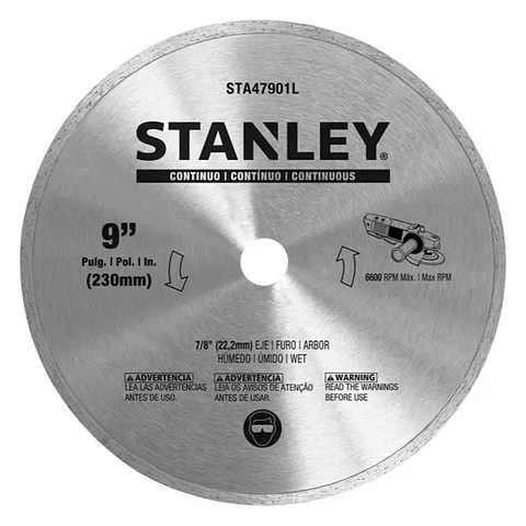 Disco Diamantado Continuo Ø 9'' Eje 5/8''-7/8'' Stanley