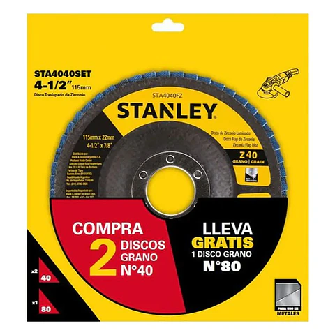 Pack Ahorro Disco Flap Stanley 115MM Z40