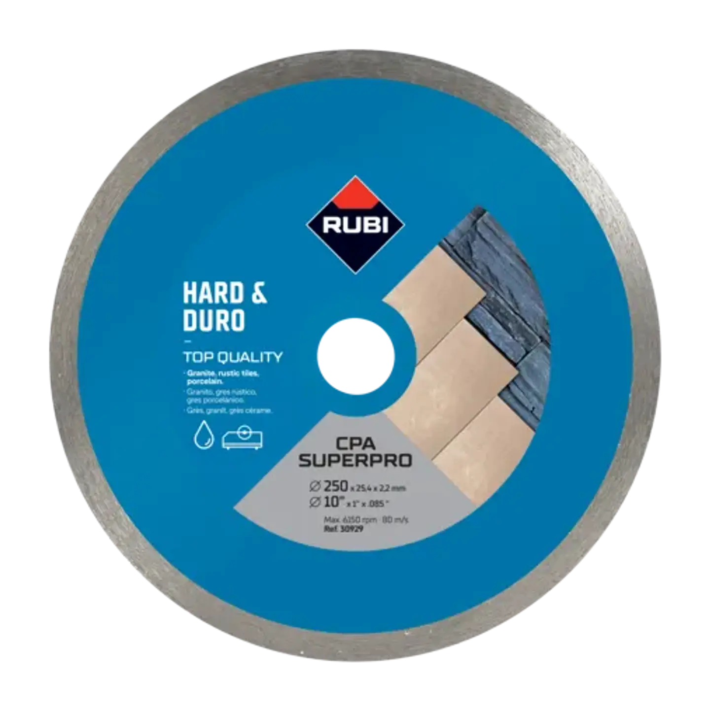 Disco Diamantado Continuo CPA 250 mm Superpro Piedra y Materiales Duros · Rubi 2