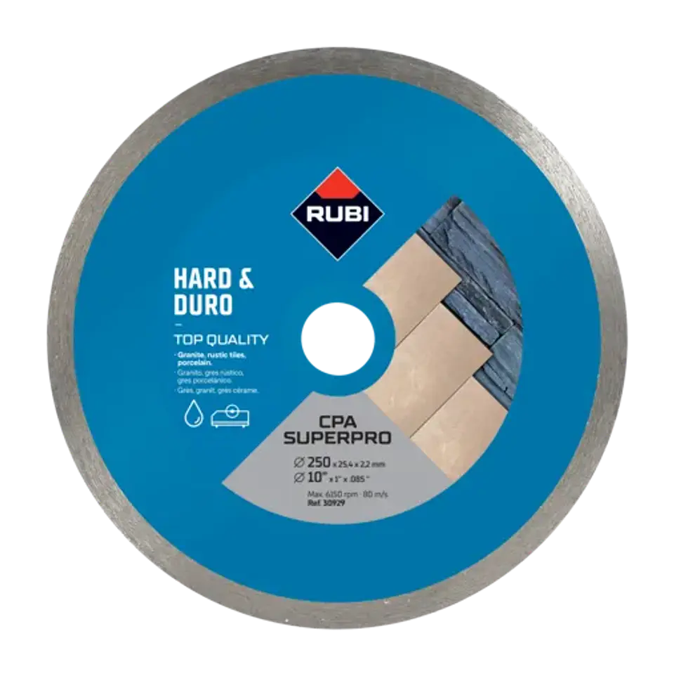 Disco Diamantado Continuo CPA 250 mm Superpro Piedra y Materiales Duros · Rubi 2