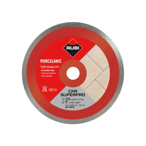 Disco Diamantado Continuo CPR 125 mm Superpro para Porcelanato Corte en Seco · Rubi