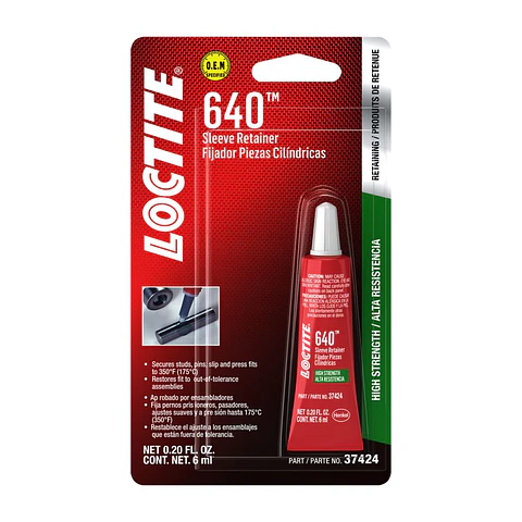 Loctite 640 Fijador de Piezas Cilíndricas Alta Temperatura 50 ml