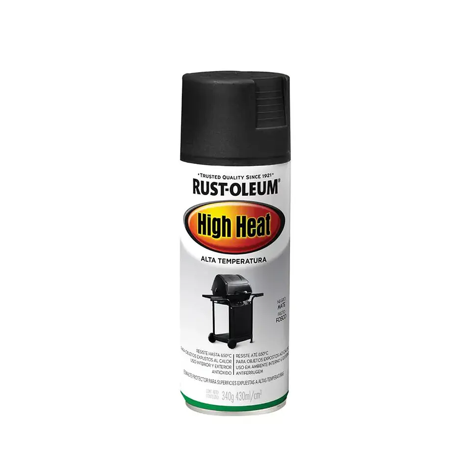 Pintura en Spray High Heat Alta Temperatura Negro Mate 340 g Rust-Oleum 1