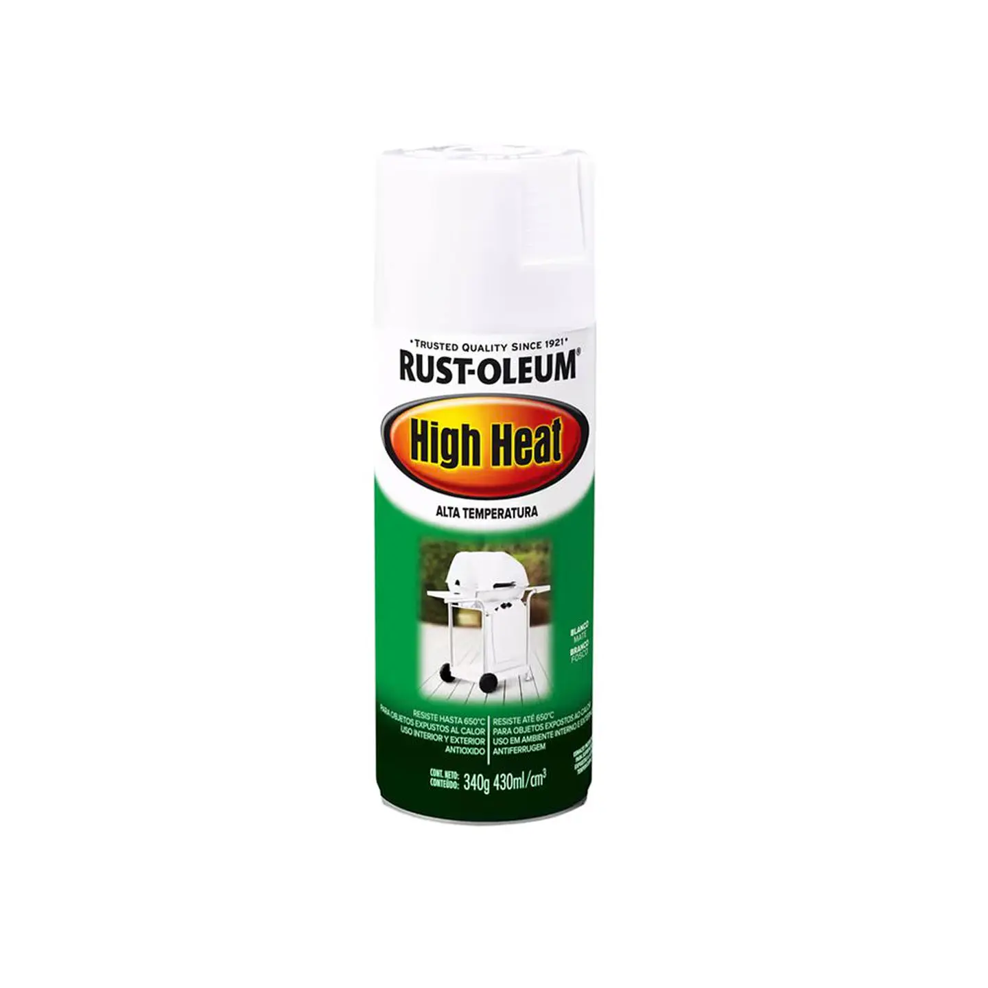 Pintura en Spray High Heat Alta Temperatura Blanco Mate 340 g Rust-Oleum 1