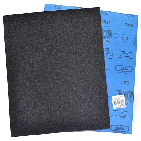Lija al Agua Oxido de Aluminio - Metal - Grano 180 - Isesa