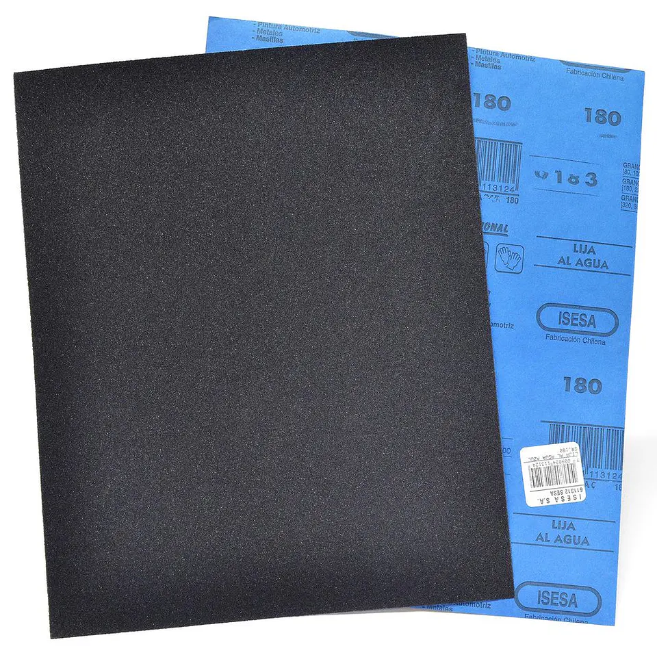 Lija al Agua Oxido de Aluminio - Metal - Grano 180 - Isesa 2