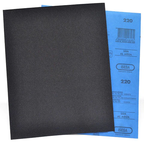 Lija al Agua Oxido de Aluminio - Metal - Grano 220 - Isesa