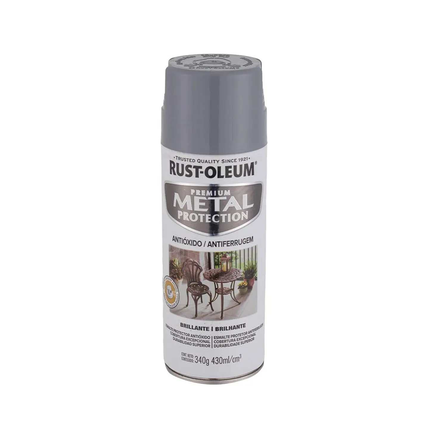 Pintura en Spray Metal Protection Anticorrosivo Gris Humo Brillante 340 g Rust-Oleum 1