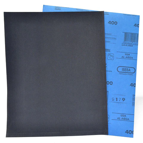 Lija al Agua Oxido de Aluminio - Metal - Grano 400 - Isesa