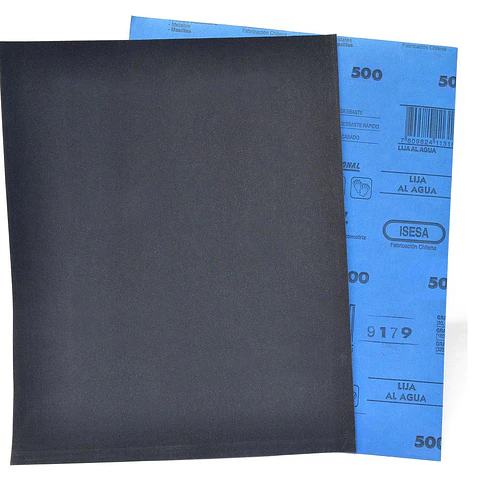 Lija al Agua Oxido de Aluminio - Metal - Grano 500 - Isesa