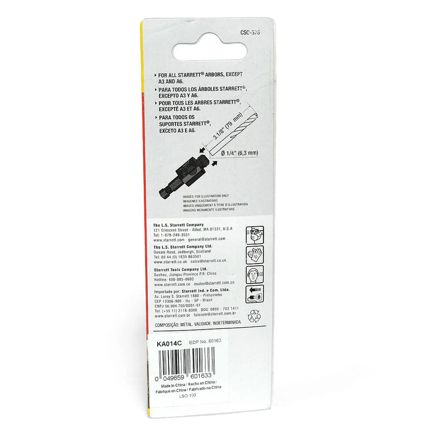 Broca Piloto HSS 6.5 mm Largo 79 mm A3/A10 para Sierra Copa Starrett 2