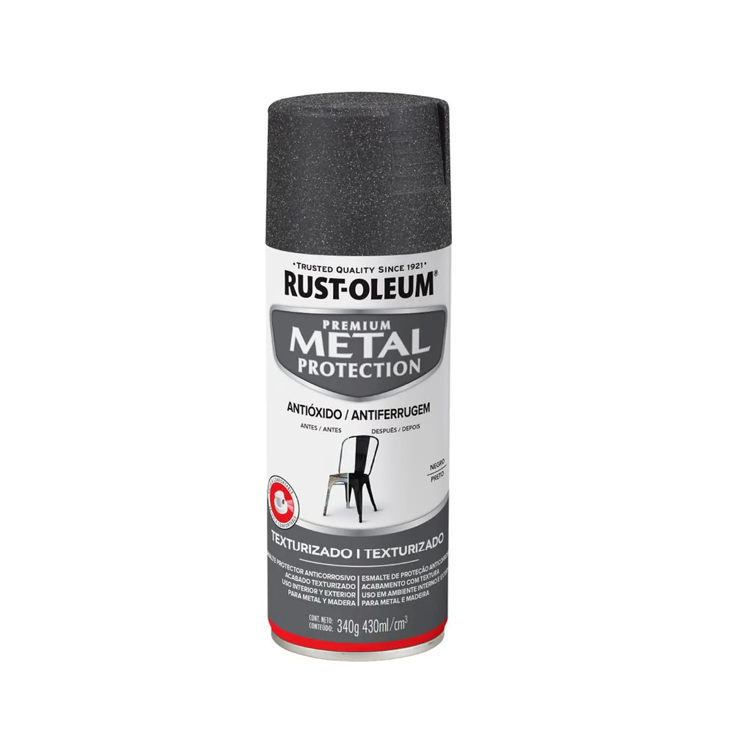 Pintura en Spray Metal Protection Anticorrosivo Texturado Negro 340 g Rust-Oleum 1