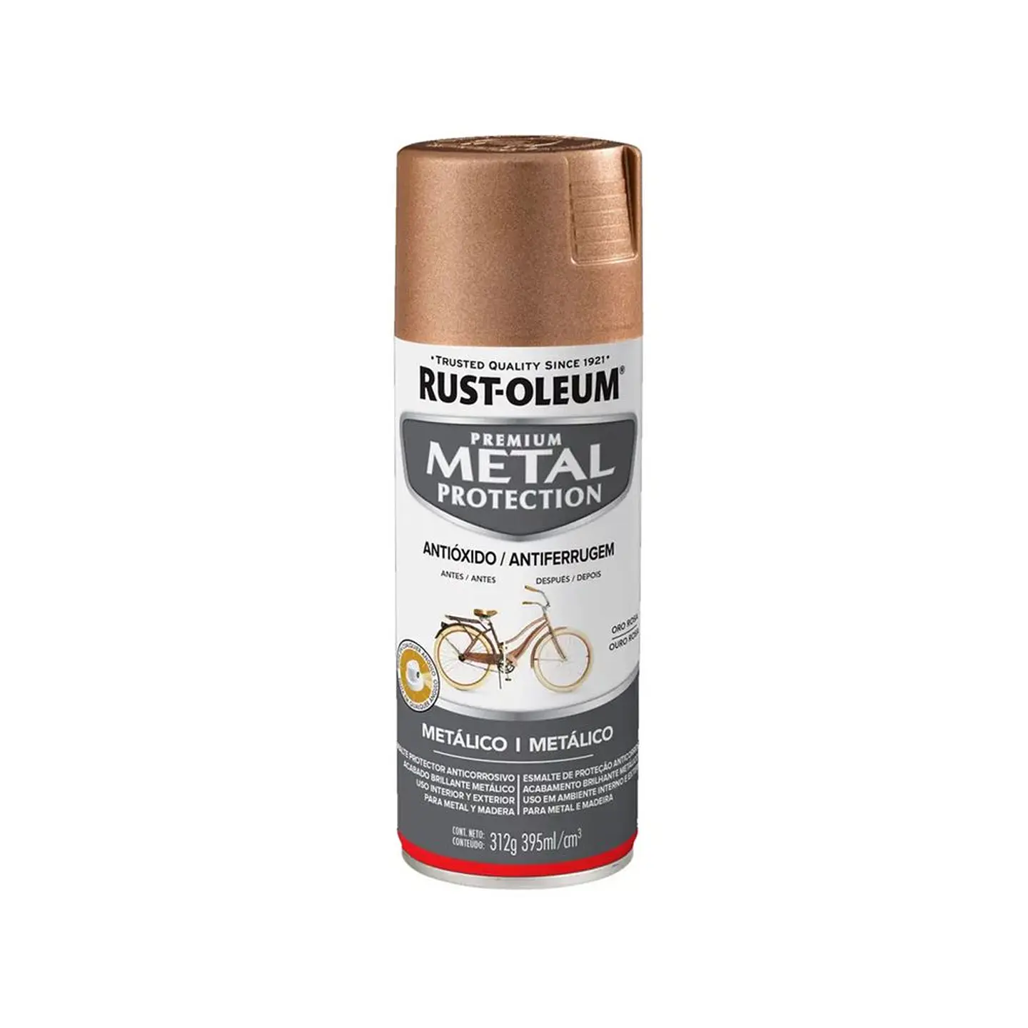 Pintura en Spray Metal Protection Anticorrosivo Metalico Oro Rosa 312 g Rust-Oleum 1