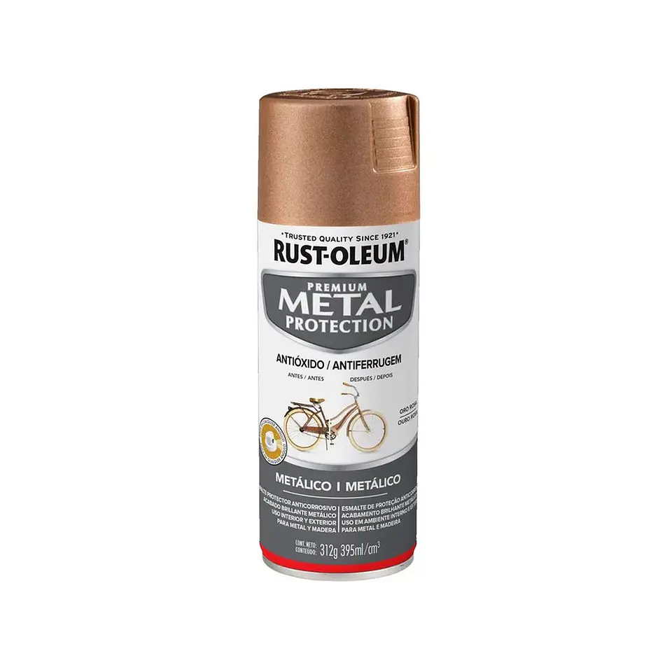 Pintura en Spray Metal Protection Anticorrosivo Metalico Oro Rosa 312 g Rust-Oleum 1