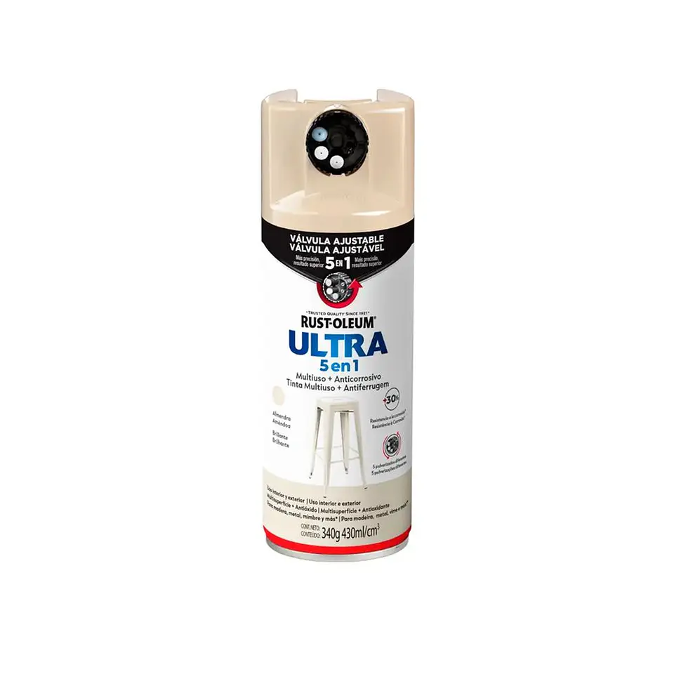 Pintura en Spray Ultra 5 en 1 Multisuperficie Anticorrosiva Transparente Mate 340 g Rust-Oleum 1