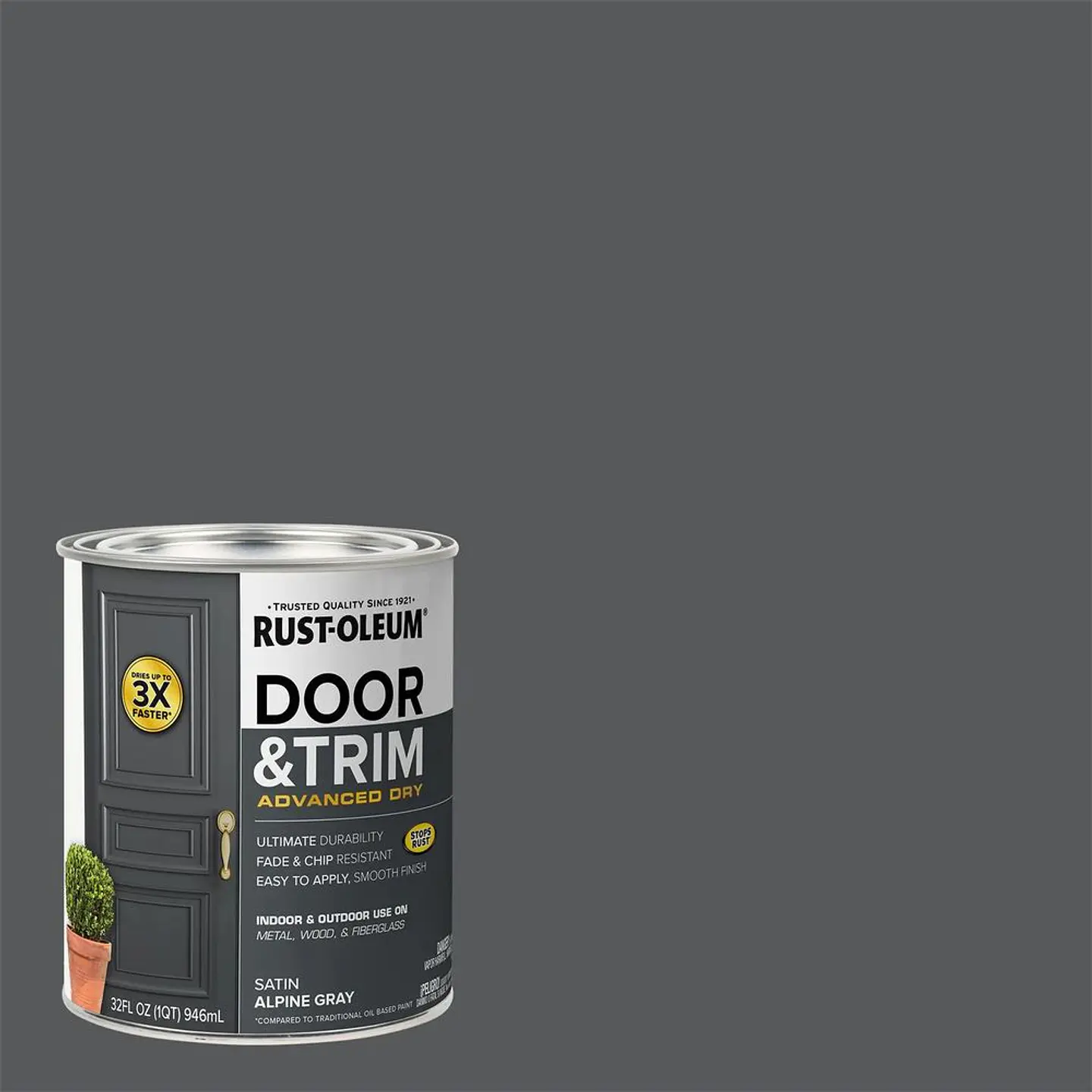 Pinturas para Puertas Interior y Exterior Gris Alpino Satinado 946 ml Rust-Oleum 4