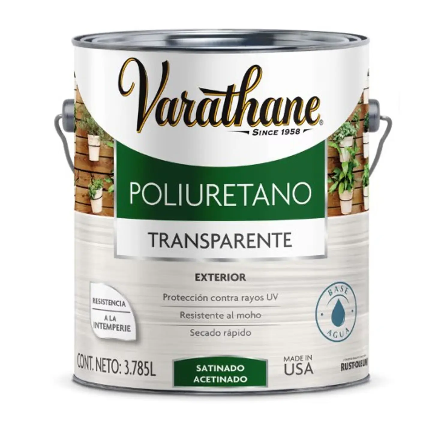 Poliuretano Exterior Satinado 3.785 L Varathane Rust-Oleum 1