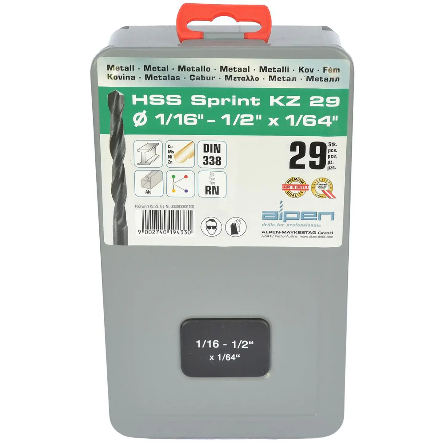 Set Brocas 29 Metal HSS Sprint KZ29 Alpen 3