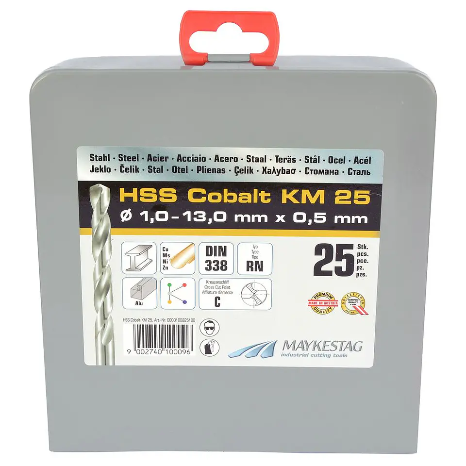 Set Brocas 25 Inoxidable HSS Cobalt KM25 Alpen 3