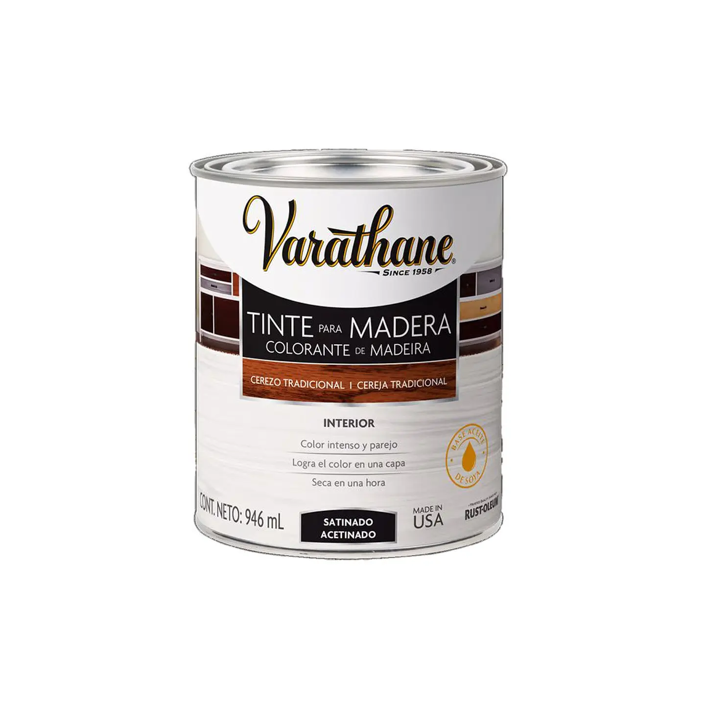 Tinte para Madera Satinado Ébano 946 ml Varathane Rust-Oleum 1