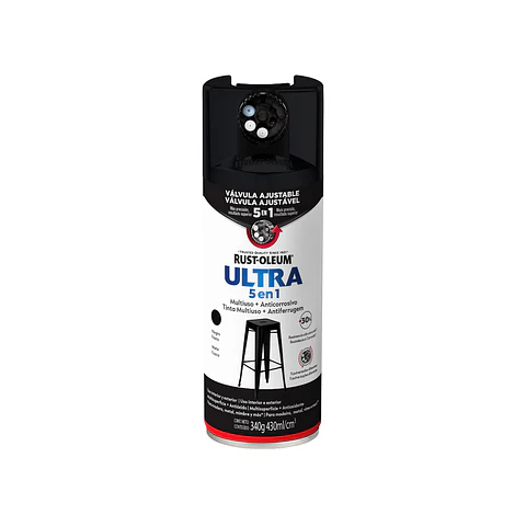 Pintura en Spray Ultra 5 en 1 Multisuperficie Anticorrosiva Negro Mate 340 g Rust-Oleum