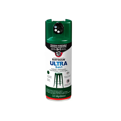 Pintura en Spray Ultra 5 en 1 Multisuperficie Anticorrosiva Verde Militar Brillante 340 g Rust-Oleum