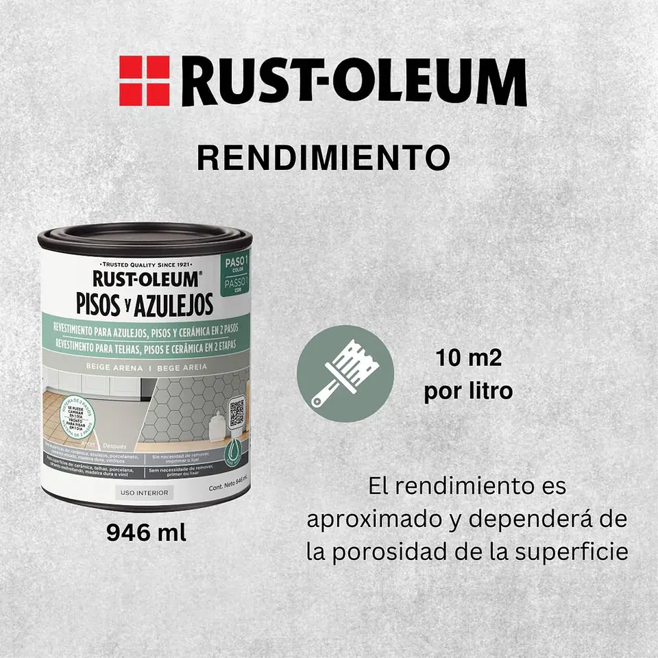 Protector para Pisos y Azulejos Base Beige Arena 946 ml Rust-Oleum 4