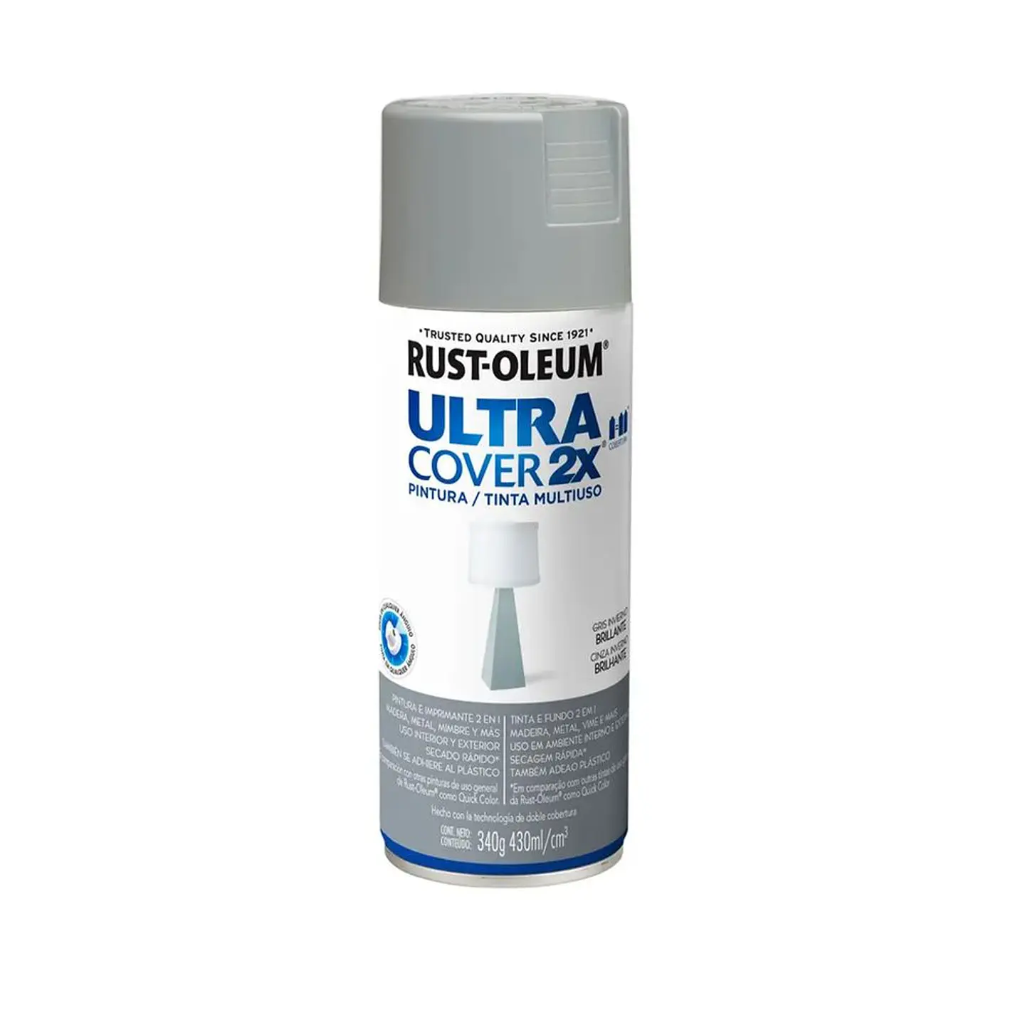 Pintura en Spray Ultra Cover 2X Multiuso Gris Invierno Brillante 340 g Rust-Oleum 1