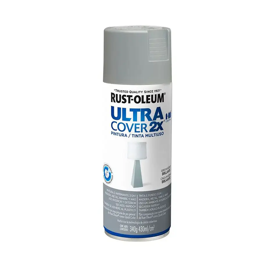 Pintura en Spray Ultra Cover 2X Multiuso Gris Invierno Brillante 340 g Rust-Oleum 1