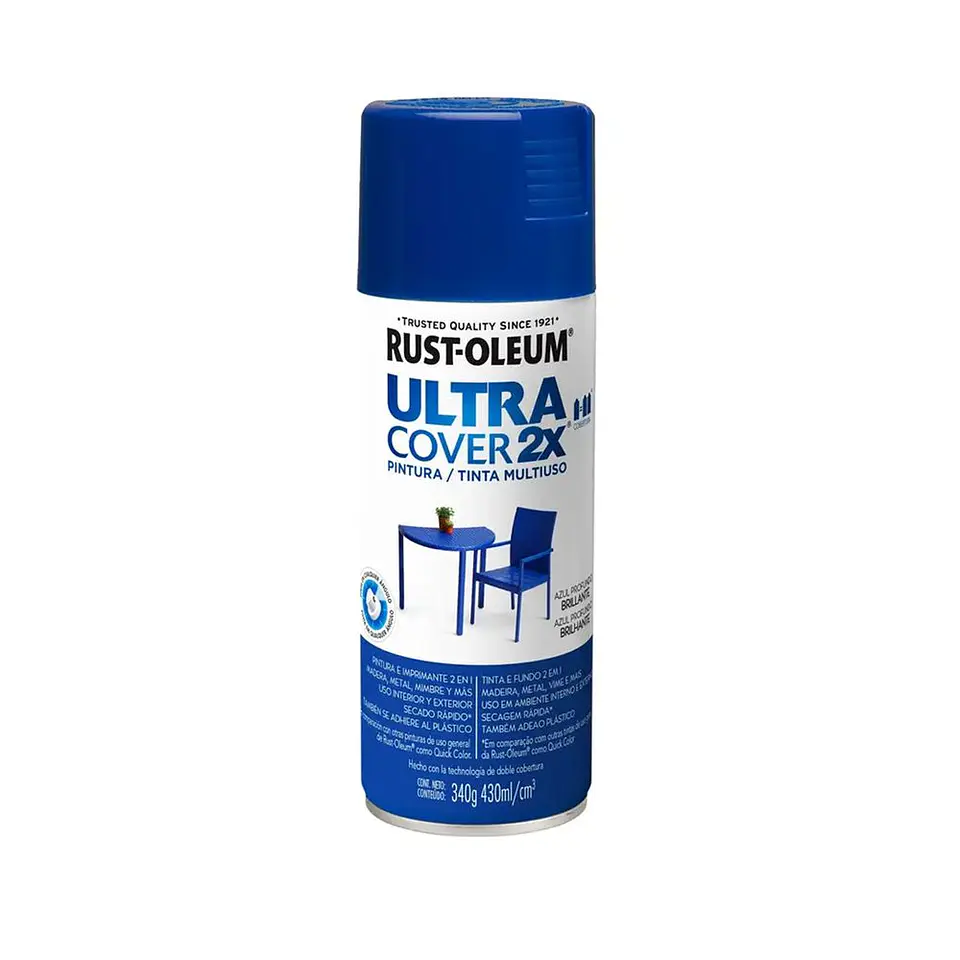 Pintura en Spray Ultra Cover 2X Multiuso Azul Profundo Brillante 340 g Rust-Oleum 1