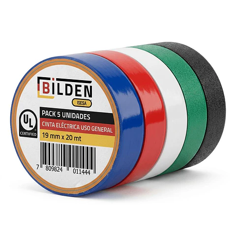 Cinta Electrica Pack 5u Uso Gral 19mm x 20m - Bilden