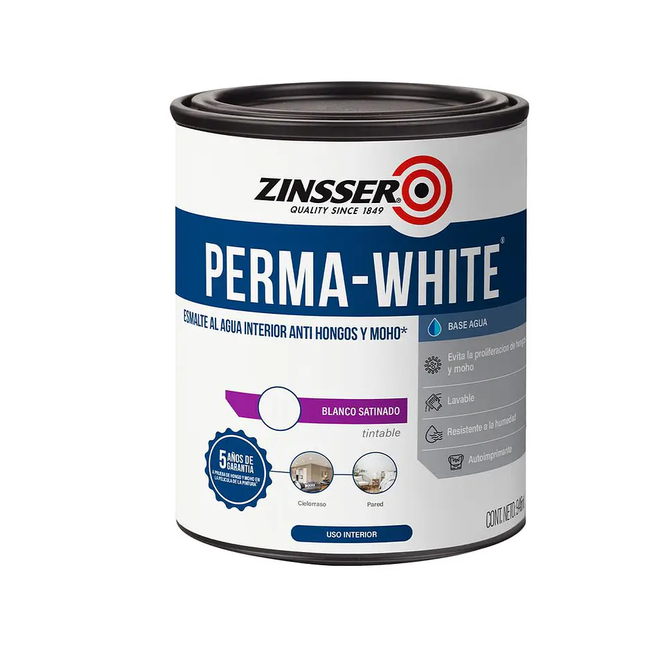 Pintura Interior Blanco Satinado 946 ml Zinsser Rust-Oleum 1