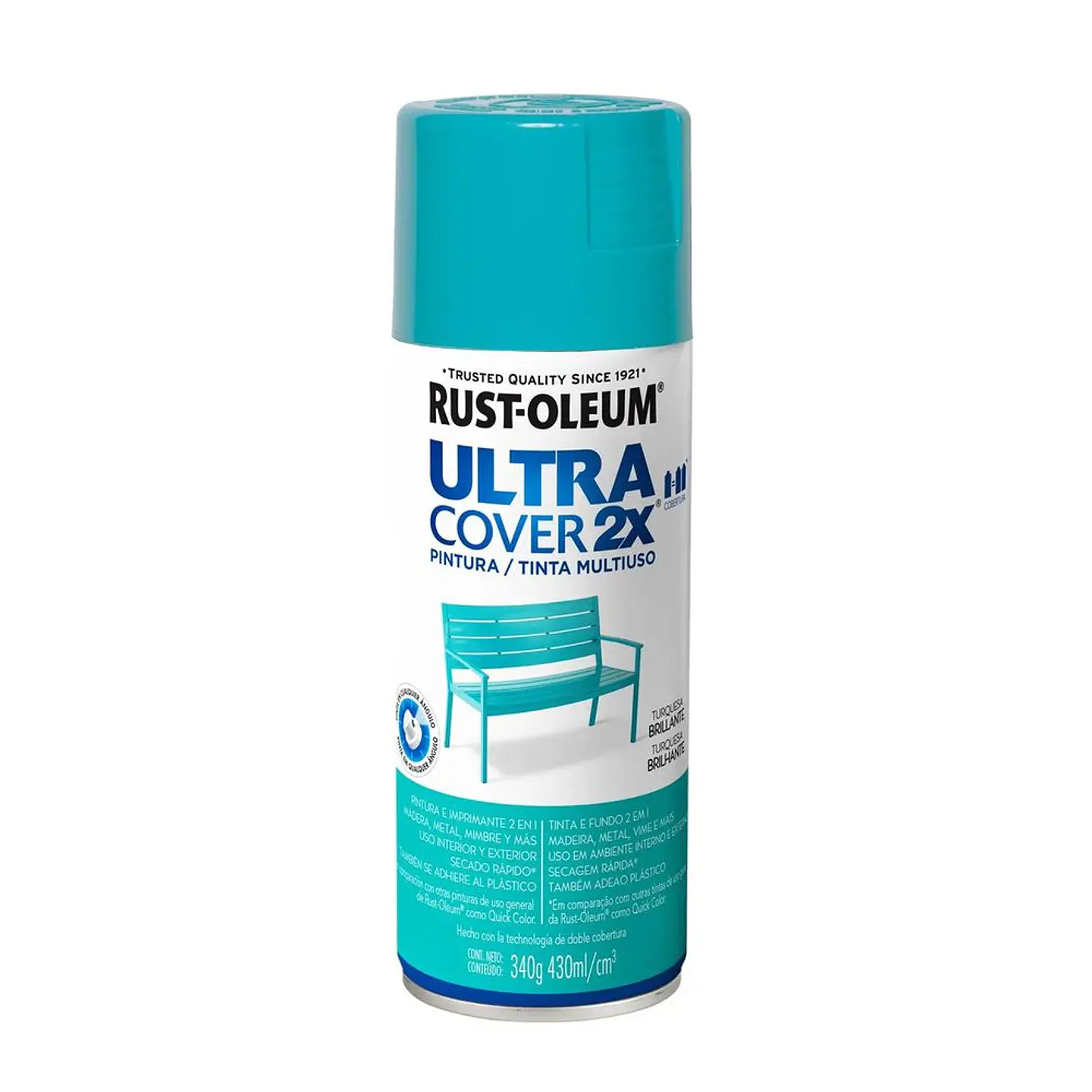 Pintura en Spray Ultra Cover 2X Multiuso Turquesa Brillante 340 g Rust-Oleum 1