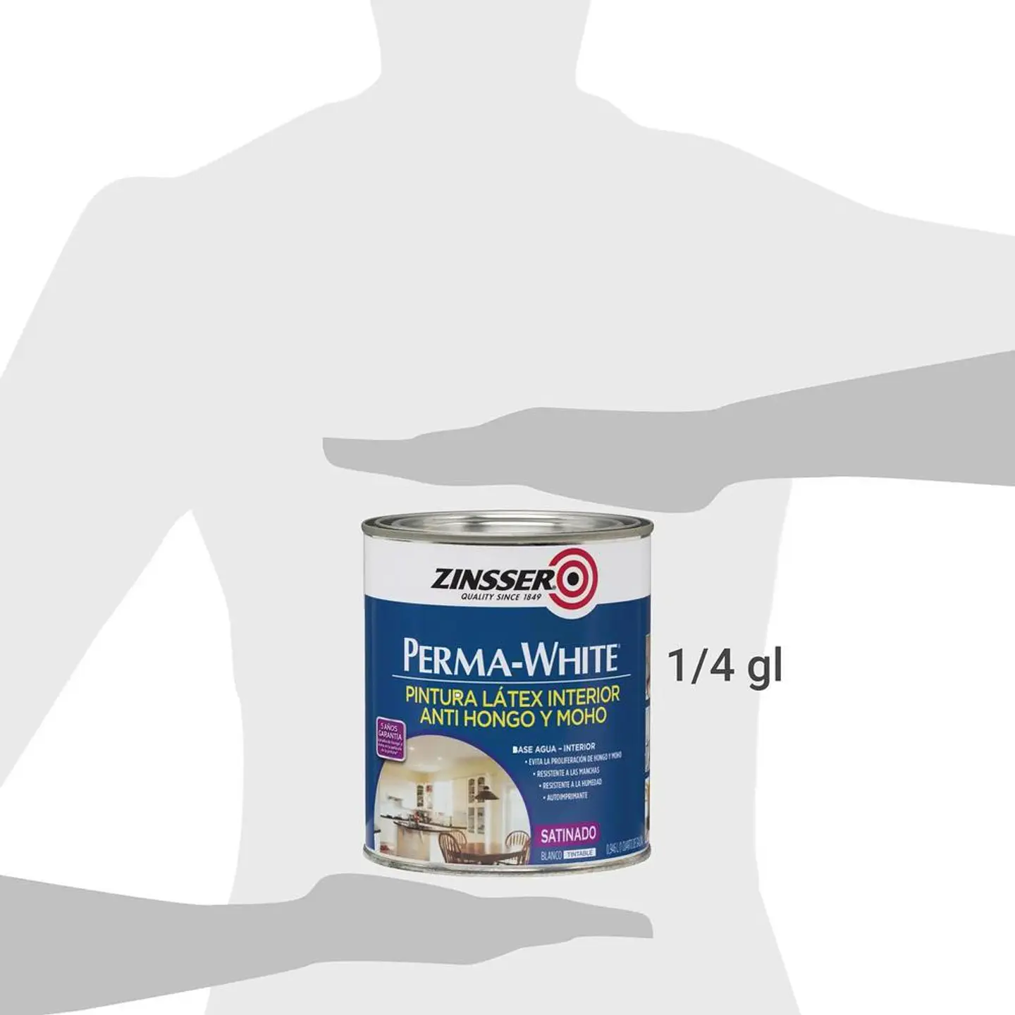 Pintura Interior Blanco Satinado 946 ml Zinsser Rust-Oleum 3