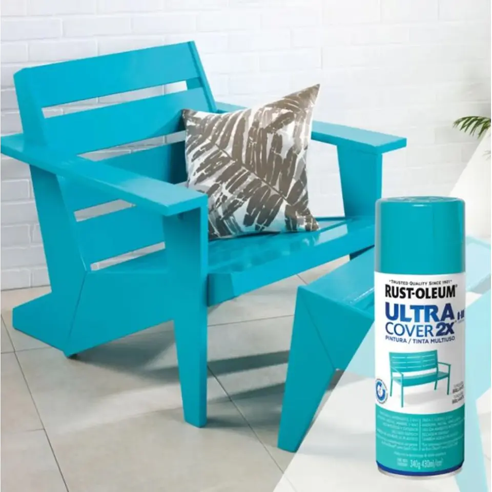 Pintura en Spray Ultra Cover 2X Multiuso Turquesa Brillante 340 g Rust-Oleum 3