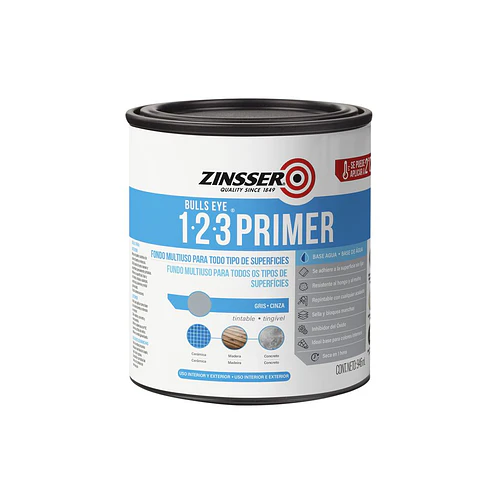 Imprimante Sellador Brochable Bulls Eye 1-2-3 Gris Mate 946 ml Zinsser Rust-Oleum