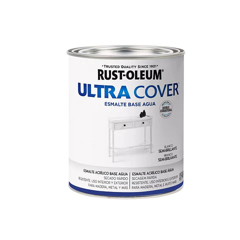 Esmalte al Agua Ultra Cover Brochable Blanco Semibrillante 946 ml Rust-Oleum
