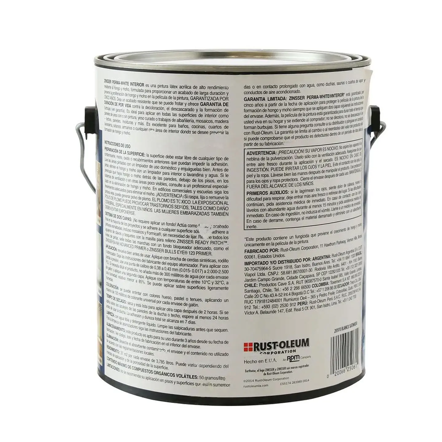 Pintura Interior Blanco Satinado 3.785 L Zinsser Rust-Oleum 3
