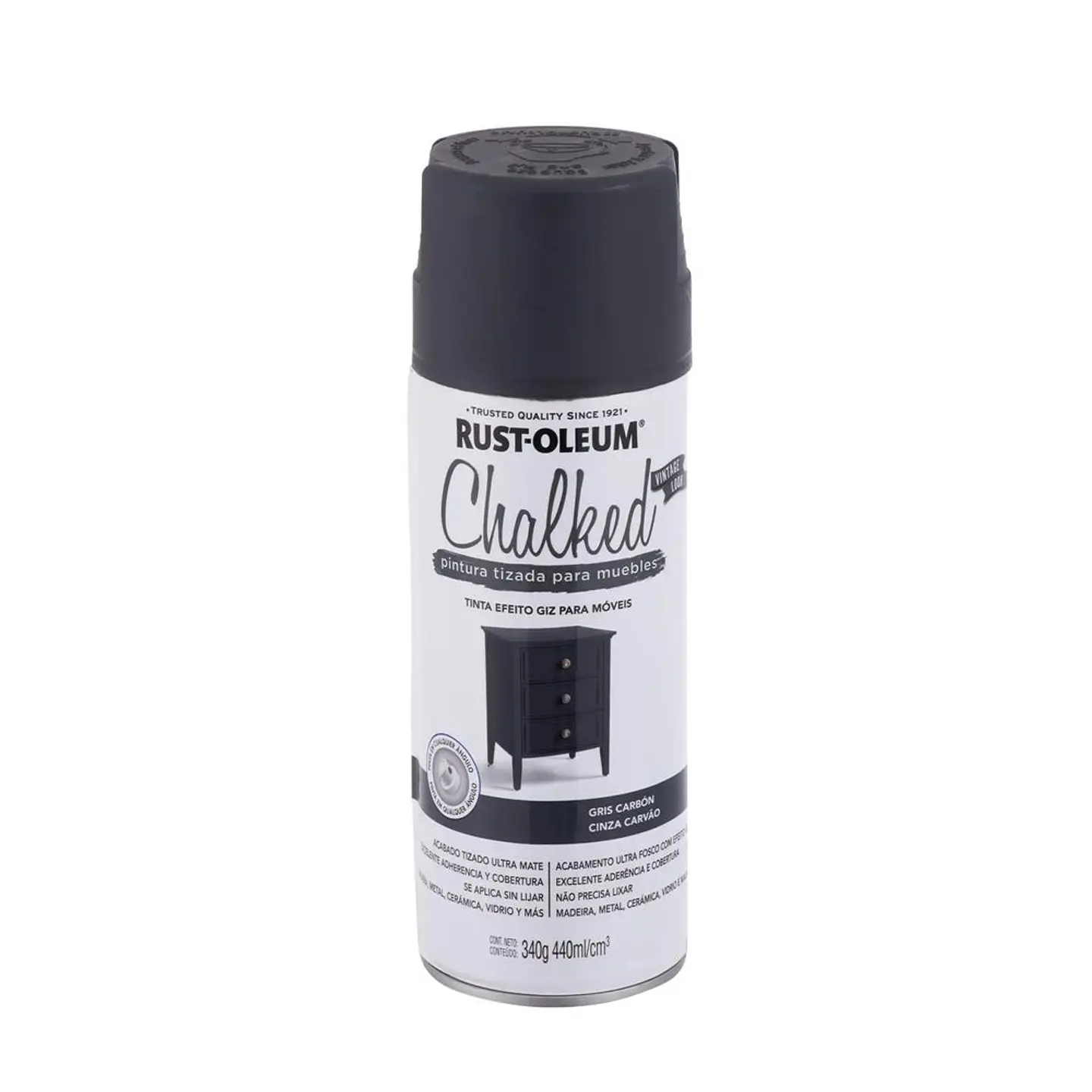 Pintura en Spray Chalked Tizada Gris Carbón Ultra Mate 340 g Rust-Oleum 1