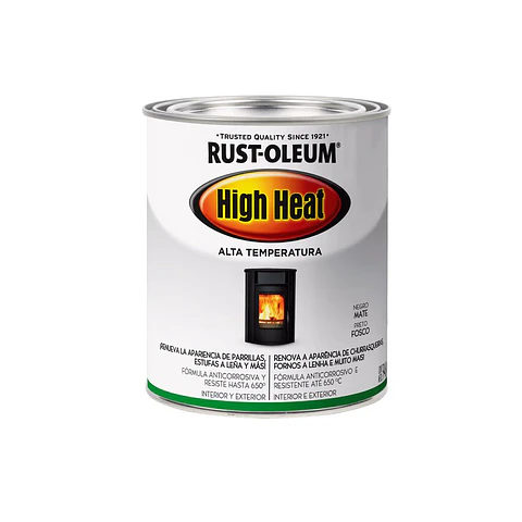 Pintura High Heat Alta Temperatura Brochable Negro Mate 946 ml Rust-Oleum