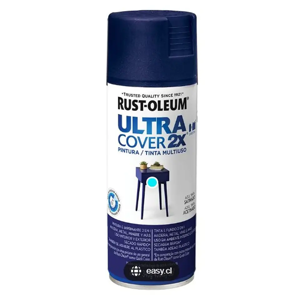 Pintura en Spray Ultra Cover 2X Multiuso Azul Tinta Satinado 340 g Rust-Oleum 1