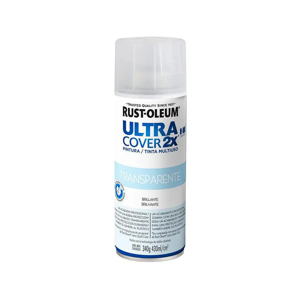 Pintura en Spray Ultra Cover 2X Multiuso Transparente Brillante 340 g Rust-Oleum 1