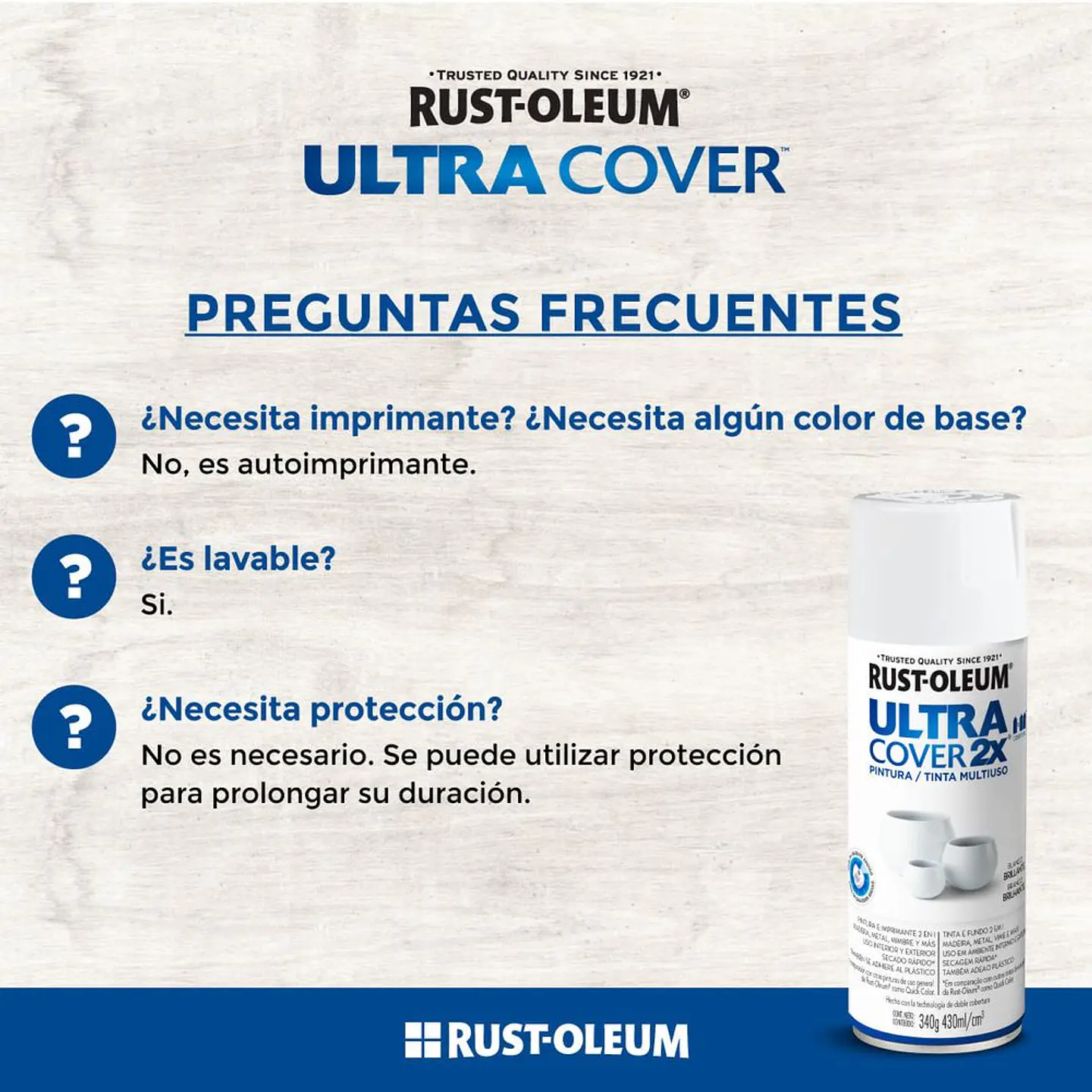 Pintura en Spray Ultra Cover 2X Multiuso Amarillo Sol Brillante 340 g Rust-Oleum 3