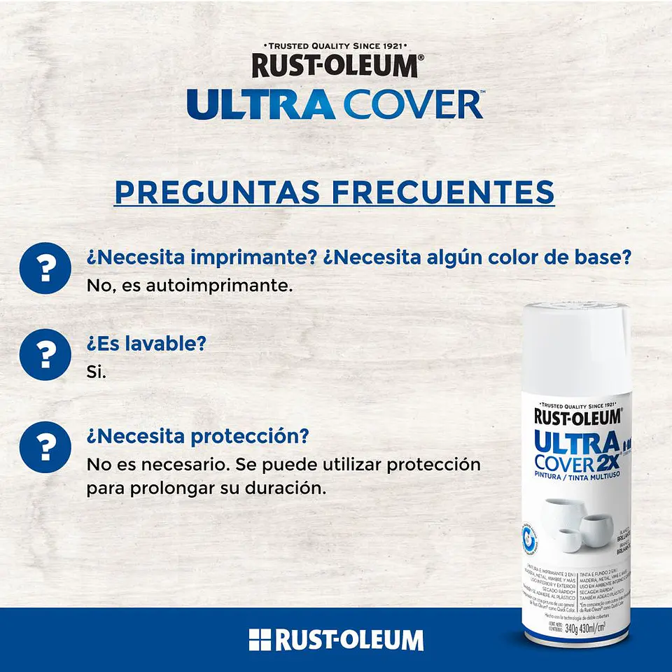 Pintura en Spray Ultra Cover 2X Multiuso Amarillo Oro Brillante 340 g Rust-Oleum 4