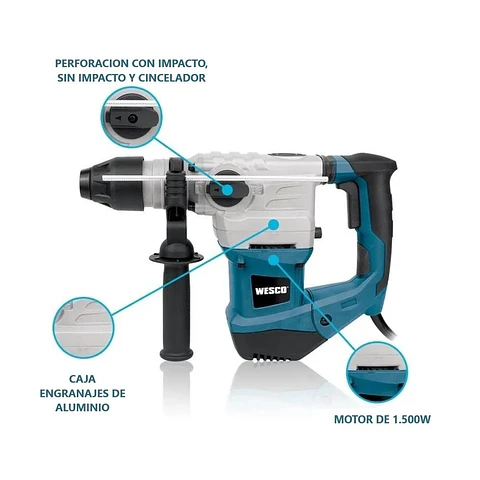 Rotomartillo 32 mm SDS Plus 1500W 5.5J - WS3202K Wesco