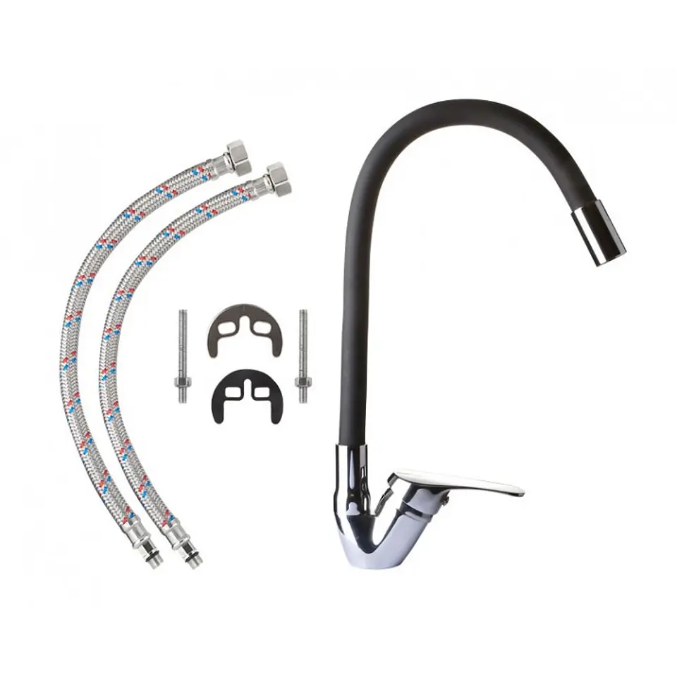Monomando Lavaplatos Cuello Flexible 50 Cms. Zamak Estandar Hoffens 3