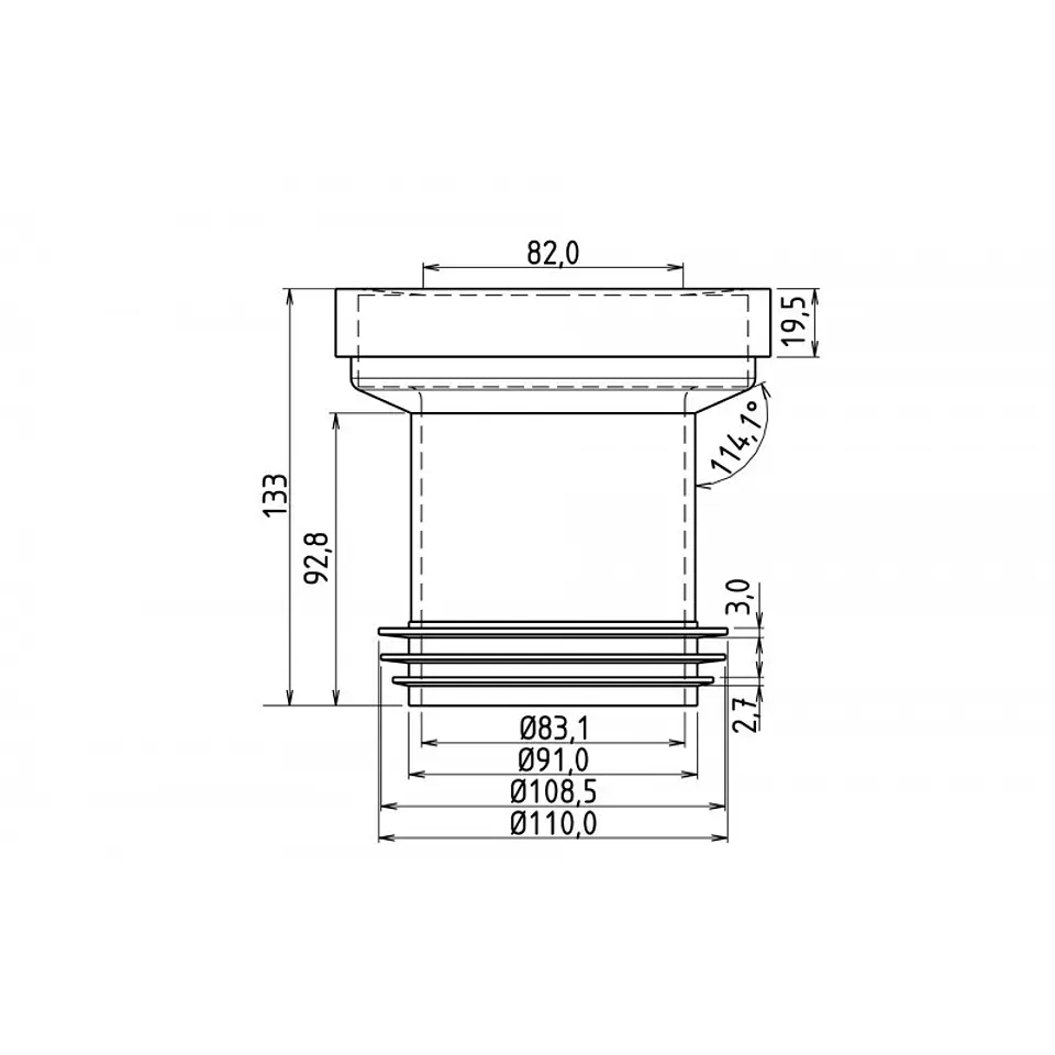 Adaptador WC Concentrico Rigido Salida 110 mm Hoffens 1