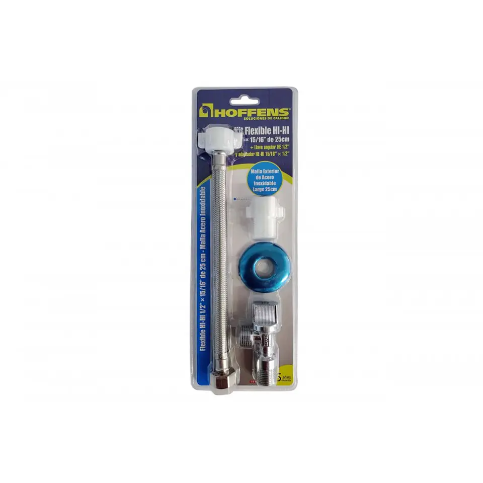 Kit Llave Inox + Flexible Inox 35 Cms. HI HI 1/2