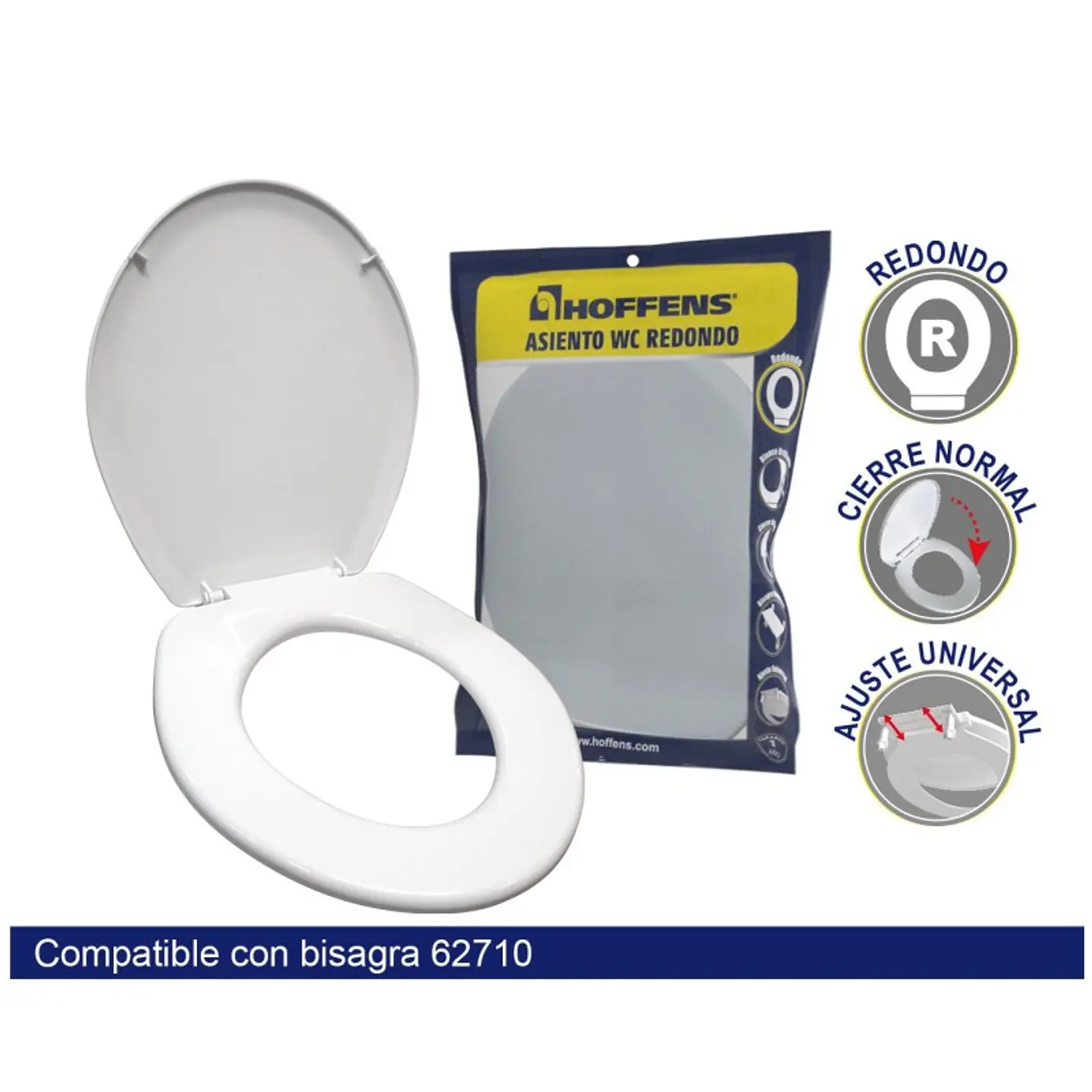 Asiento WC Redondo Blanco Hoffens 2