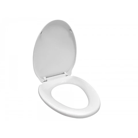 Asiento WC Elongado Reforzado Cierre Suave Blanco Hoffens
